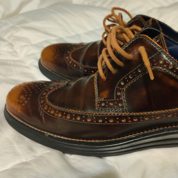 COLE HAAN LUNARGRAND LONG WINGTIP – CAMELLO/BLACK - Picture 2 of 6